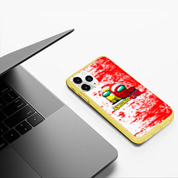 Чехол iPhone 11 Pro матовый Among Us Новогодний 2022, цвет: 3D-желтый — фото 2