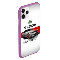 Чехол iPhone 11 Pro матовый Skoda Rapid Sport, цвет: 3D-фиолетовый — фото 2