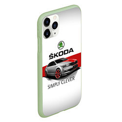 Чехол iPhone 11 Pro матовый Skoda Rapid Sport, цвет: 3D-салатовый — фото 2