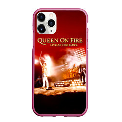 Чехол iPhone 11 Pro матовый Queen on Fire - Live at the Bowl, цвет: 3D-малиновый