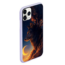 Чехол iPhone 11 Pro матовый Ночной Волк Night Wolf, цвет: 3D-светло-сиреневый — фото 2