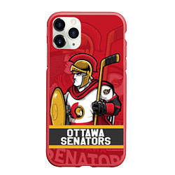Чехол iPhone 11 Pro матовый Оттава Сенаторз, Ottawa Senators, цвет: 3D-красный