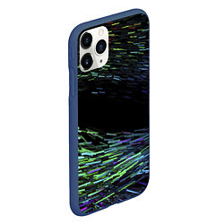 Чехол iPhone 11 Pro матовый Абстрактные Частицы, цвет: 3D-тёмно-синий — фото 2