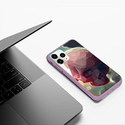 Чехол iPhone 11 Pro матовый Геометрические Черепа, цвет: 3D-сиреневый — фото 2