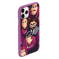 Чехол iPhone 11 Pro матовый БУМАЖНЫЙ ДОМ ПИКСЕЛИ LA CASA DE PAPEL, цвет: 3D-фиолетовый — фото 2