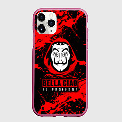 Чехол iPhone 11 Pro матовый БУМАЖНЫЙ ДОМ LA CASA DE PAPEL BELLA CIAO, цвет: 3D-малиновый