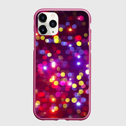Чехол iPhone 11 Pro матовый ПРАЗДНИЧНЫЕ ОГОНЬКИ НОВЫЙ ГОД 2022, цвет: 3D-малиновый