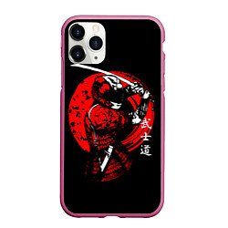 Чехол iPhone 11 Pro матовый МОТО САМУРАЙ С КАТАНОЙ JAPAN SAMURAI, цвет: 3D-малиновый