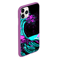 Чехол iPhone 11 Pro матовый НЕОНОВАЯ ЯПОНИЯ, ВОЛНА, ФУДЗИЯМА NEON JAPAN, цвет: 3D-фиолетовый — фото 2