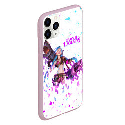 Чехол iPhone 11 Pro матовый JINX ARCANE, БРЫЗГИ КРАСОК, цвет: 3D-розовый — фото 2