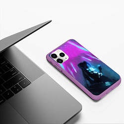 Чехол iPhone 11 Pro матовый LEAGUE OF LEGENDS, ДЖИНКС, цвет: 3D-фиолетовый — фото 2