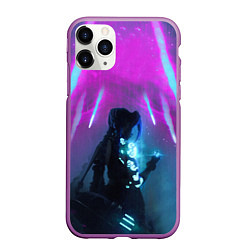 Чехол iPhone 11 Pro матовый LEAGUE OF LEGENDS, ДЖИНКС, цвет: 3D-фиолетовый