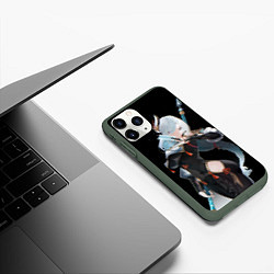 Чехол iPhone 11 Pro матовый Shenhe Genshin Impact Шинхи Шень Хе, цвет: 3D-темно-зеленый — фото 2
