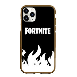 Чехол iPhone 11 Pro матовый Fortnite Огонь, цвет: 3D-коричневый