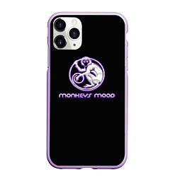 Чехол iPhone 11 Pro матовый Monkeys mood, цвет: 3D-сиреневый