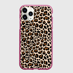 Чехол iPhone 11 Pro матовый Леопардовые Пятна, цвет: 3D-малиновый