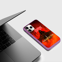Чехол iPhone 11 Pro матовый Живой огонь - Ария, цвет: 3D-фиолетовый — фото 2