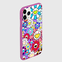 Чехол iPhone 11 Pro матовый Цветы Takashi Murakami, цвет: 3D-фиолетовый — фото 2