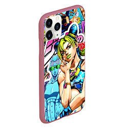 Чехол iPhone 11 Pro матовый JoJos Bizarre Adventure - Джолин Кудзё, цвет: 3D-малиновый — фото 2