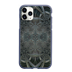 Чехол iPhone 11 Pro матовый Коллекция Фрактальная мозаика Серо-голубой 292-4