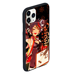 Чехол iPhone 11 Pro матовый Genshin Impact - Xinyan, цвет: 3D-черный — фото 2