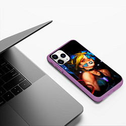 Чехол iPhone 11 Pro матовый Jojo Stone Ocean Jolyne cujoh, цвет: 3D-фиолетовый — фото 2