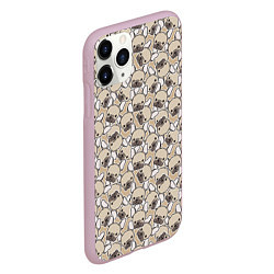 Чехол iPhone 11 Pro матовый Щенки Бульдога, цвет: 3D-розовый — фото 2