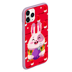 Чехол iPhone 11 Pro матовый Новогодний зайка Новый год 2022, цвет: 3D-сиреневый — фото 2