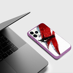 Чехол iPhone 11 Pro матовый ГЛАЗ КРАТОСА, БОГ ВОЙНЫ GOD OF WAR, цвет: 3D-фиолетовый — фото 2