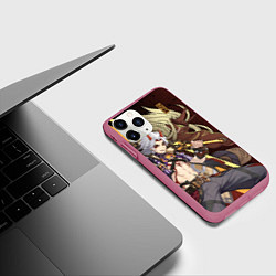 Чехол iPhone 11 Pro матовый ДЕМОН АРАТАКИ ИТТО, цвет: 3D-малиновый — фото 2