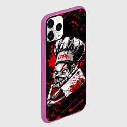Чехол iPhone 11 Pro матовый DOTA 2 PUDGE, БРЫЗГИ КРАСОК, цвет: 3D-фиолетовый — фото 2