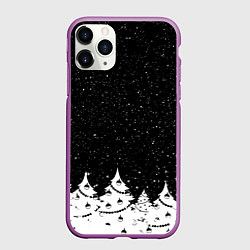 Чехол iPhone 11 Pro матовый НОВОГОДНЯЯ НОЧЬ 2022, цвет: 3D-фиолетовый