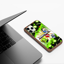 Чехол iPhone 11 Pro матовый MINECRAFT ART МАЙНКРАФТ АРТ, цвет: 3D-коричневый — фото 2