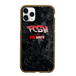 Чехол iPhone 11 Pro матовый Born to be red-white