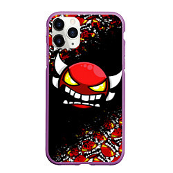 Чехол iPhone 11 Pro матовый GEOMETRY DASH PATTERN DEMON, цвет: 3D-фиолетовый