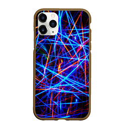 Чехол iPhone 11 Pro матовый NEON LINES Glowing Lines Effect, цвет: 3D-коричневый