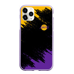 Чехол iPhone 11 Pro матовый LAKERS БРЫЗГИ КРАСОК