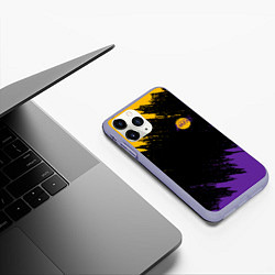 Чехол iPhone 11 Pro матовый LAKERS БРЫЗГИ КРАСОК, цвет: 3D-светло-сиреневый — фото 2