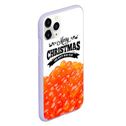 Чехол iPhone 11 Pro матовый ИКРА - Merry Christmas, цвет: 3D-светло-сиреневый — фото 2