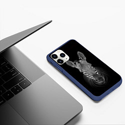 Чехол iPhone 11 Pro матовый Зебраzebra, цвет: 3D-тёмно-синий — фото 2
