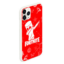 Чехол iPhone 11 Pro матовый Fortnite - Marshmello новогодний, цвет: 3D-белый — фото 2