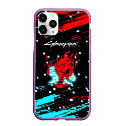 Чехол iPhone 11 Pro матовый Cyberpunk 2077 Белый снег, цвет: 3D-фиолетовый