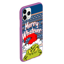 Чехол iPhone 11 Pro матовый MERRY WHATEVER GRINCH, цвет: 3D-фиолетовый — фото 2