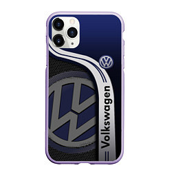 Чехол iPhone 11 Pro матовый Volkswagen Фольксваген, цвет: 3D-светло-сиреневый