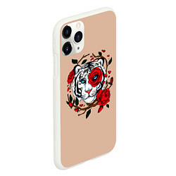 Чехол iPhone 11 Pro матовый White Tiger Symbol, цвет: 3D-белый — фото 2