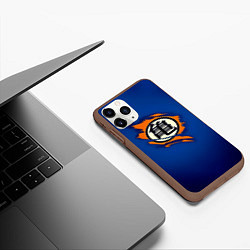 Чехол iPhone 11 Pro матовый Рваный логотип Гоку Dragon Ball, цвет: 3D-коричневый — фото 2