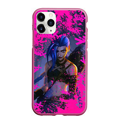 Чехол iPhone 11 Pro матовый Jinx v2 Arcane LoL, цвет: 3D-малиновый