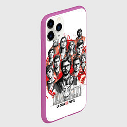 Чехол iPhone 11 Pro матовый Бумажный дом Герои ограбления, цвет: 3D-фиолетовый — фото 2