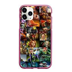 Чехол iPhone 11 Pro матовый HEROES DOTA 2 ПЕРСОНАЖИ ДОТА 2, цвет: 3D-малиновый