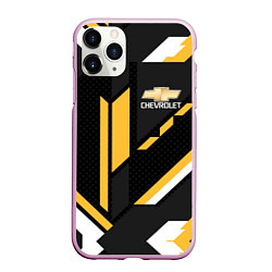 Чехол iPhone 11 Pro матовый CHEVROLET GEOMETRY LINES SPORT, цвет: 3D-розовый